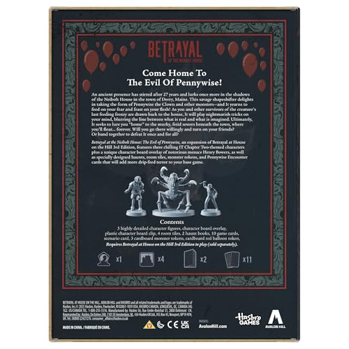 Avalon Hill Hasbro Gaming Avalon Hill Betrayal at The Neibolt House The Evil of Pennywise Expansion Ages 17 36 Players - Image 5