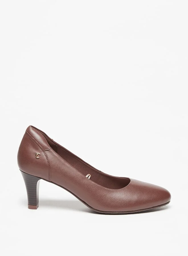 لو كونفورت Solid Pointed Toe Slip-On Shoes with Stiletto Heels
