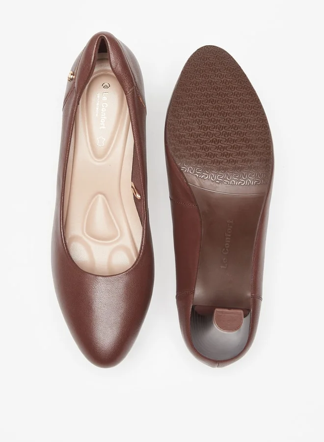 لو كونفورت Solid Pointed Toe Slip-On Shoes with Stiletto Heels