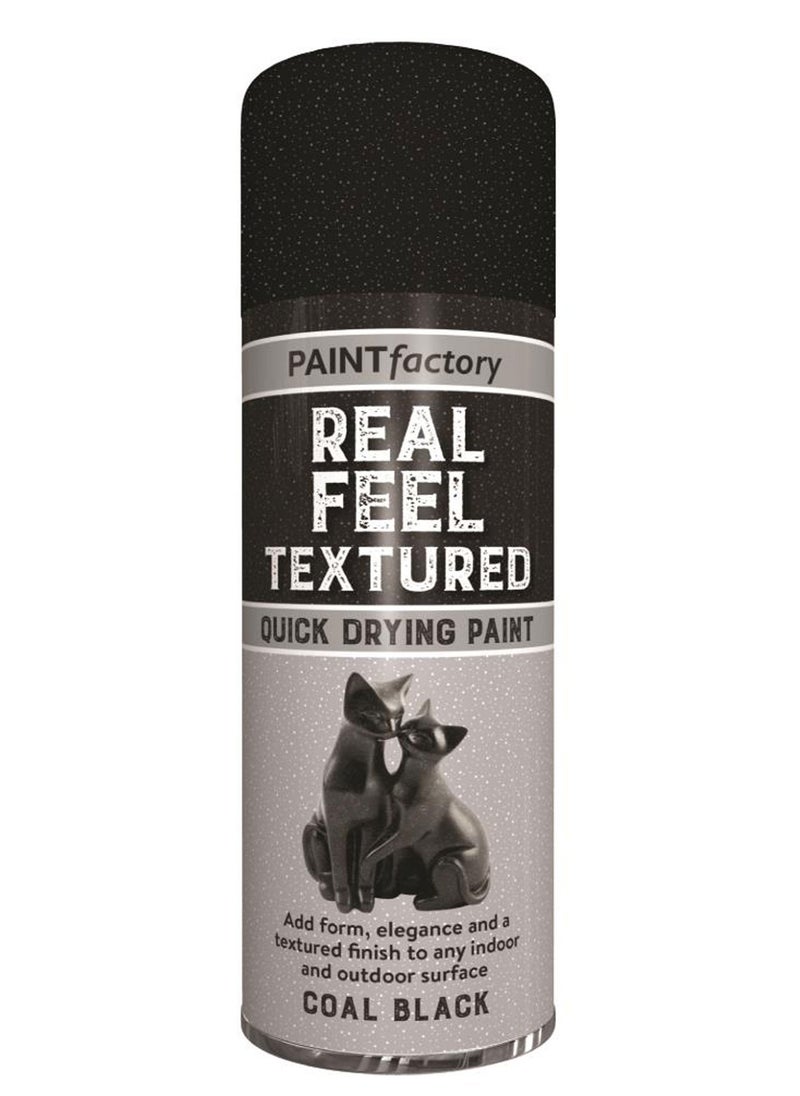 Paintfactory - Paint Factory Real Feel Coal Black Spray Paint 400ml - Providing A Stunning Textured Finish To Elevate The Look Of Any Surface, Industrial Look, Perfect Solution for Projects - Image 1