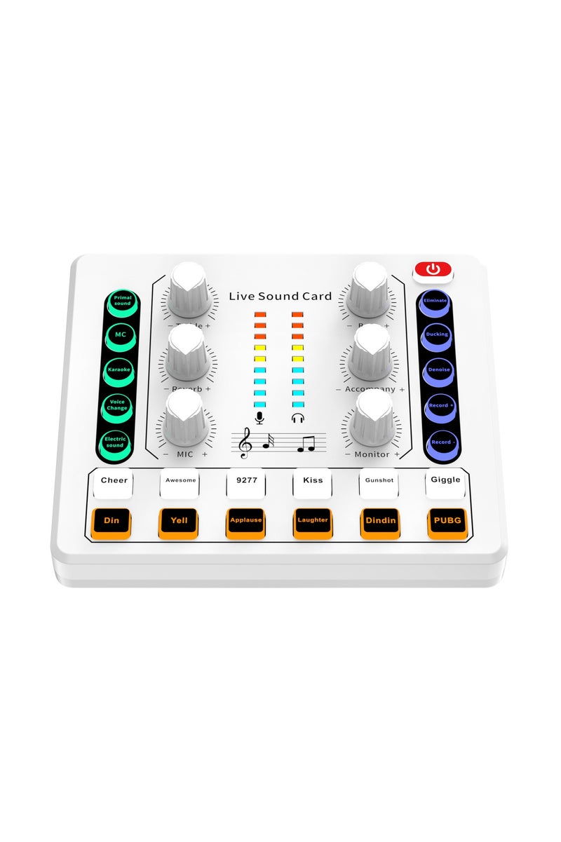 Sound Board Mixer, PC Mixer, Noise Reduction Streaming Audio Mixer, version of the sound card, Digital Sound Interface for Live Streaming, Games ,TIKTOK White  - Image 1