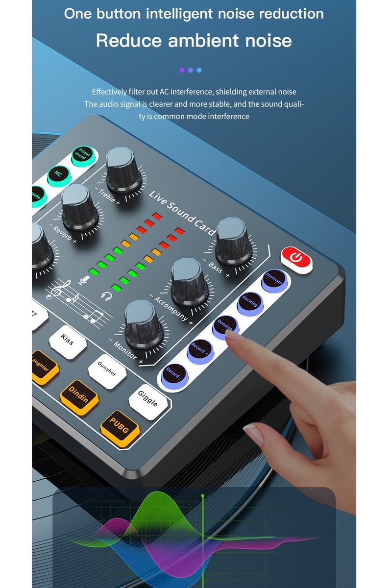 Sound Board Mixer, PC Mixer, Noise Reduction Streaming Audio Mixer, version of the sound card, Digital Sound Interface for Live Streaming, Games ,TIKTOK White  - Image 4