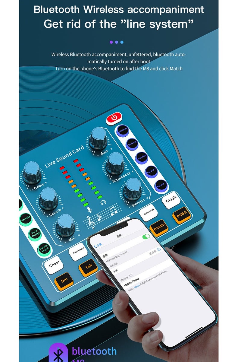 Sound Board Mixer, PC Mixer, Noise Reduction Streaming Audio Mixer, version of the sound card, Digital Sound Interface for Live Streaming, Games ,TIKTOK White  - Image 5