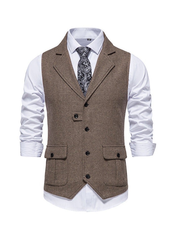 KUYING New Retro Lapel Suit Vest  - Image 1
