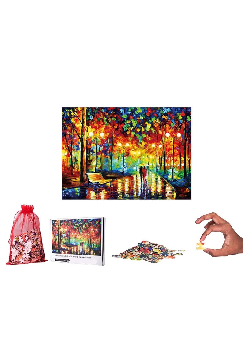 Jigsaw Puzzle For Adult 1000 Pieces And Storage Bag Escape with This Beautiful Unique Colorful Hard Yet Fun Fall Color Puzzle Piece of Art  - Image 2