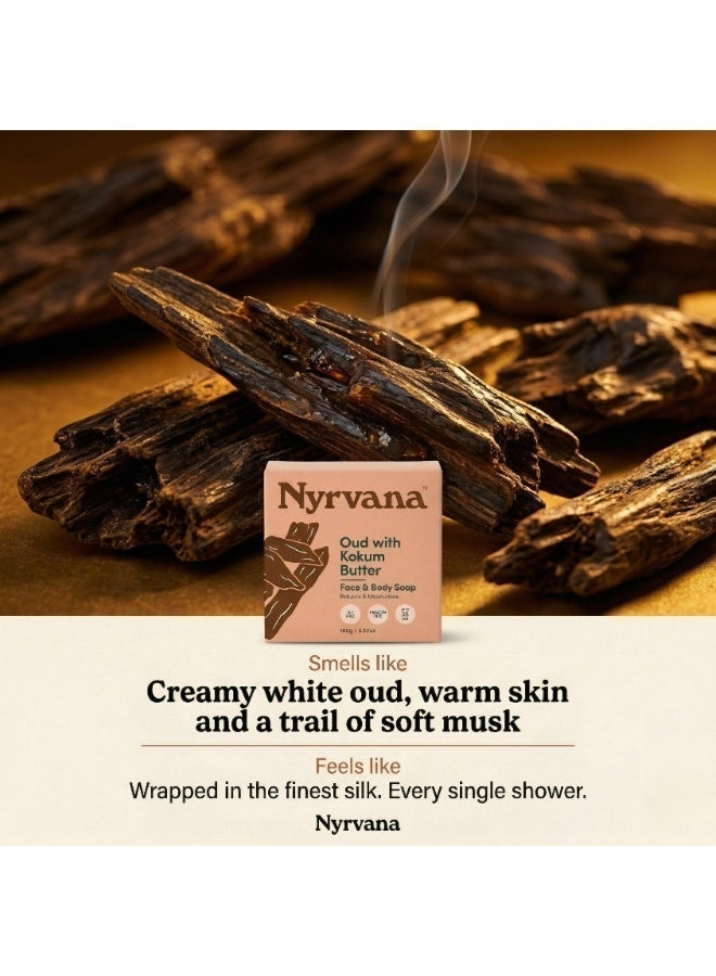 Nyrvana Oud & Kokum Butter Soap 100g – Luxury Moisturizing Bath Bar, Warm Grounding Fragrance, Deep Hydrating Face & Body Cleanser for Soft Glowing Skin, Vegan, Eco-Friendly, UAE Skincare - Image 2