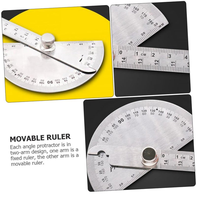 Stainless Steel Rotating Angle Protractor Ruler with Locking Nut for Woodworking Bevel Setting - Image 4