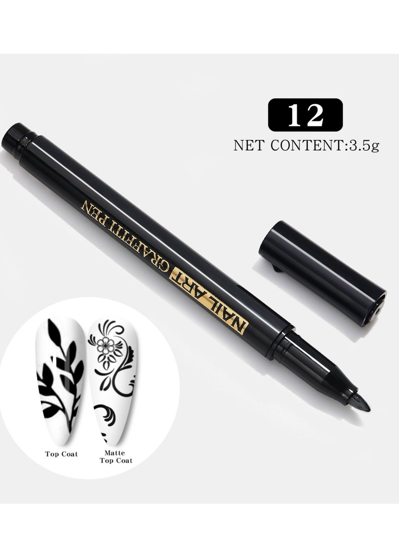 Generic - 12PCS Gel Nail Polish Pen Fast Dry Nail Gel Polish Pen Nail Art Tool - Image 1