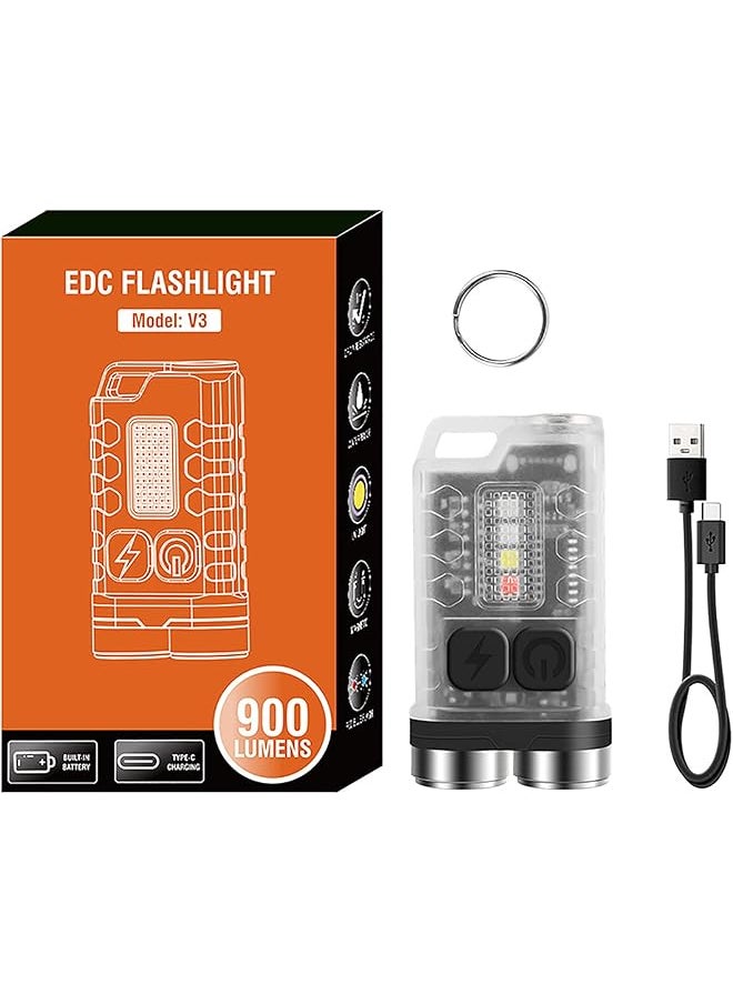 PROMASS promass Mini Flashlight, 900 High Lumen Keychain EDC Flashlight, Super Bright Pocket USB Rechargeable Small Tactical Handheld LED Flash Light with Waterproof for Camping, Hiking, Emergencies  - Image 1
