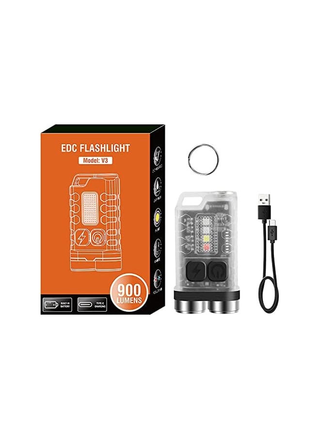 PROMASS promass Mini Flashlight, 900 High Lumen Keychain EDC Flashlight, Super Bright Pocket USB Rechargeable Small Tactical Handheld LED Flash Light with Waterproof for Camping, Hiking, Emergencies  - Image 2