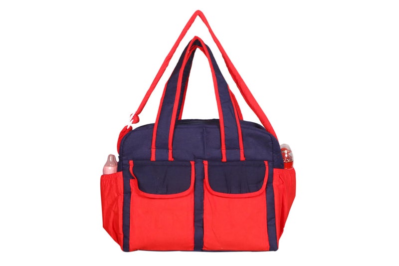 Unique Ideas New Born Baby Multipurpose Polyester Diaper/Mother Bag with Holder Diaper Changing Multi Compartment (Red Regular, Medium,Pack of 1) - Image 2