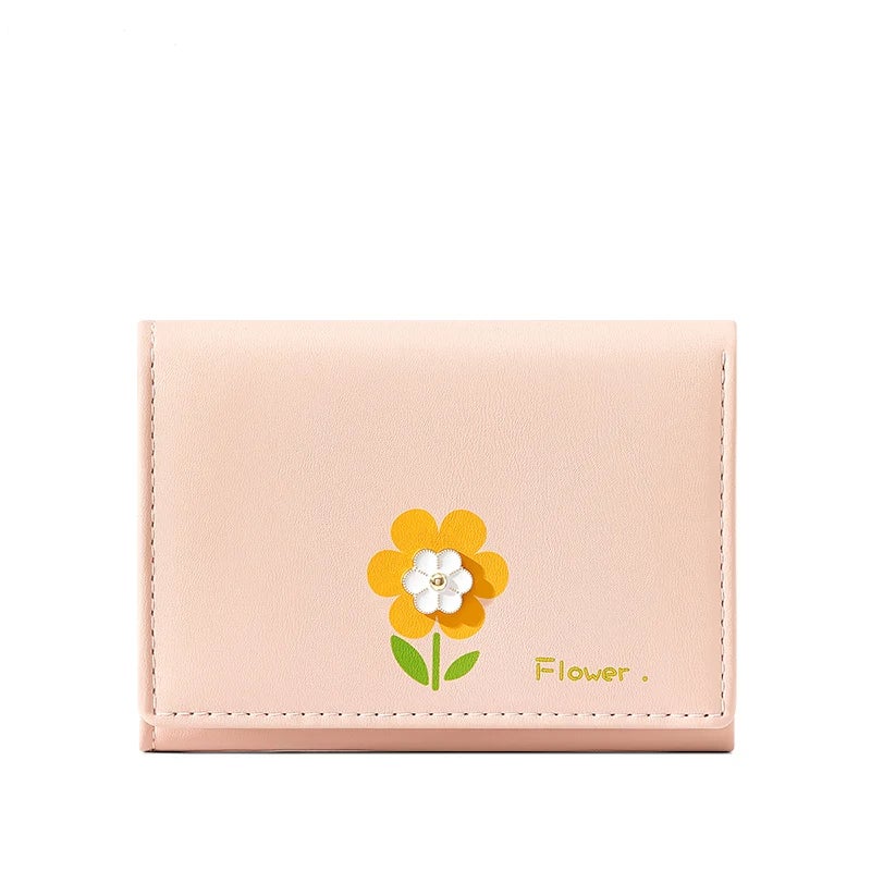 محفظة وحاملة بطاقات جلد بلاش بينك تحتوي على جيوب متعددة للنقود والبطاقات - Image 1