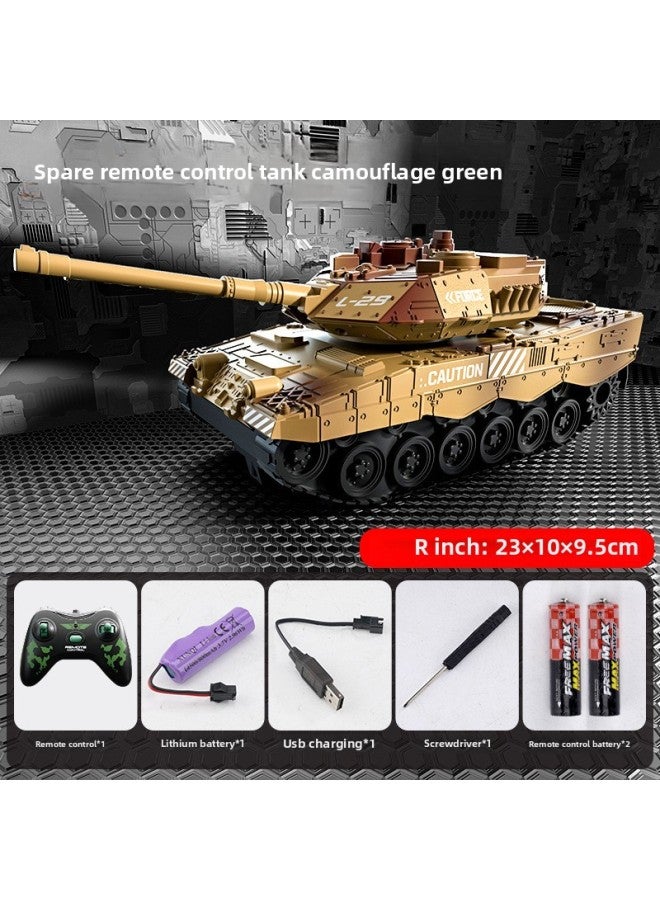 No. Remote Control Tank Toy Car Children's Rechargeable Electric Battle Can Launch Water Bombs To Open Cannons Car 4 Boys 5-Color:23cm 【desert Yellow】 - Remote Control Tank - 【luxury Three Electric】 90 Minutes Of Battery Life - Image 1
