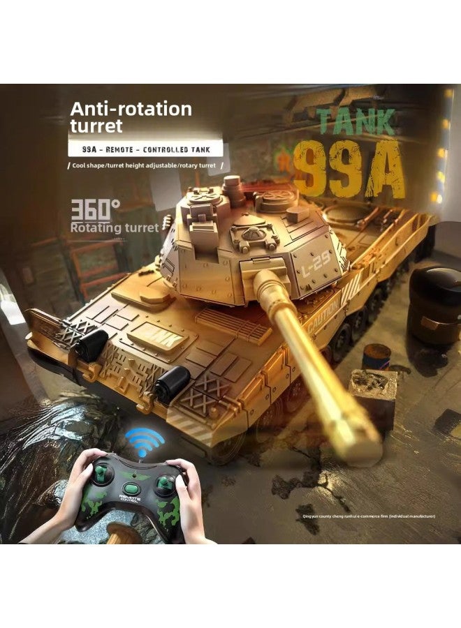 No. Remote Control Tank Toy Car Children's Rechargeable Electric Battle Can Launch Water Bombs To Open Cannons Car 4 Boys 5-Color:23cm 【desert Yellow】 - Remote Control Tank - 【luxury Three Electric】 90 Minutes Of Battery Life - Image 3