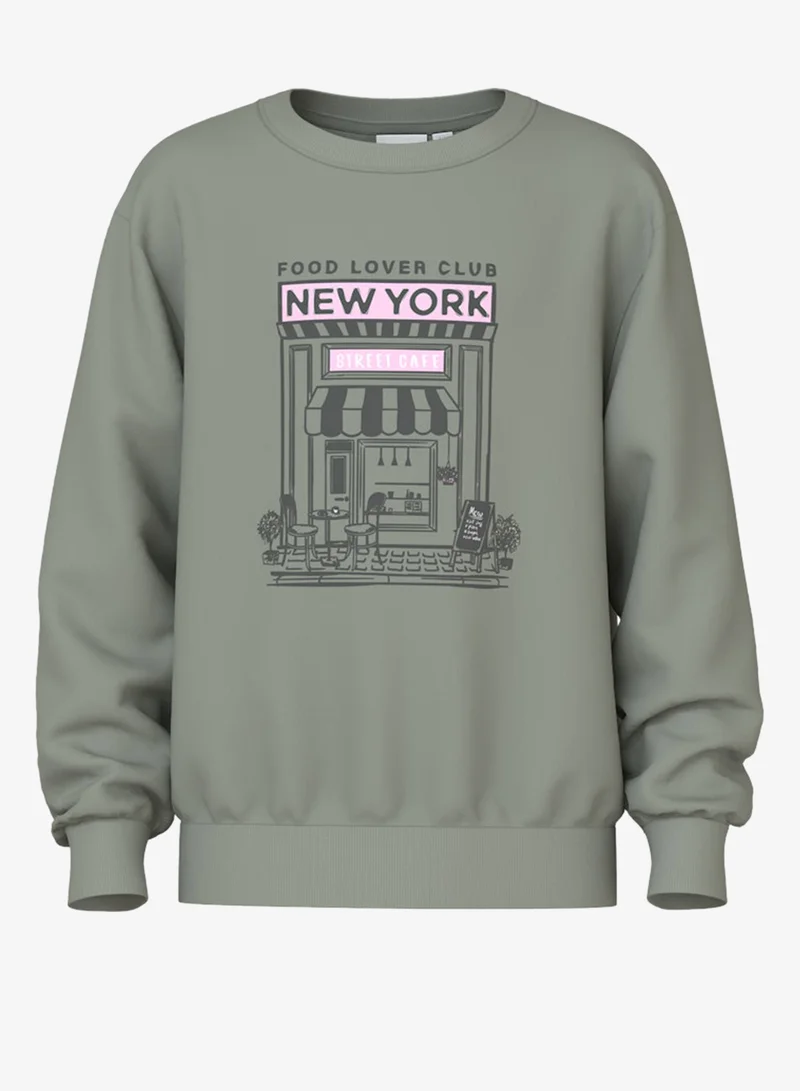 NAME IT Kids Graphic Crew Neck Sweatshirt