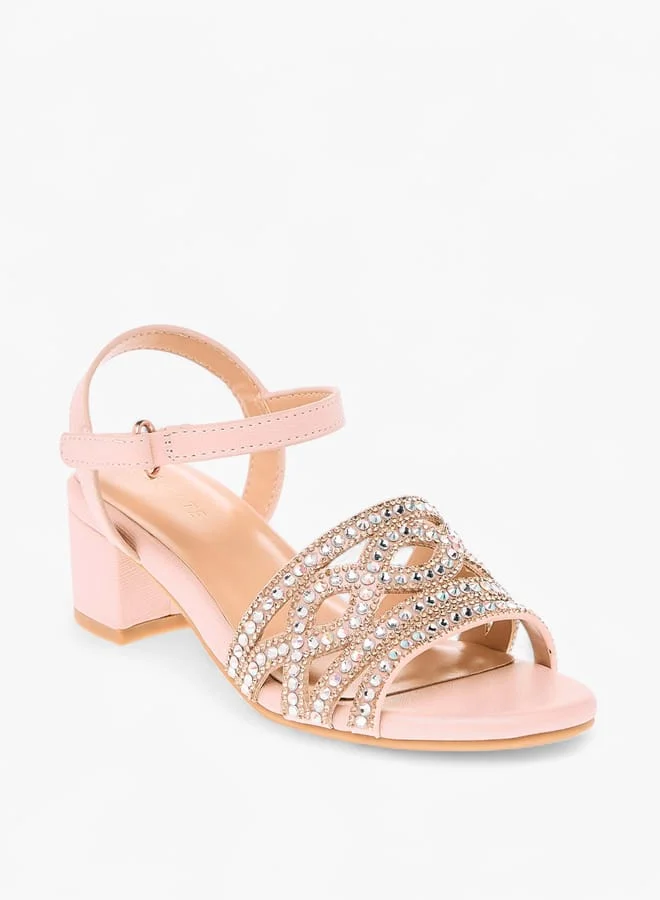 سيليست صنادل بناتي مزينة بإغلاق لاصق