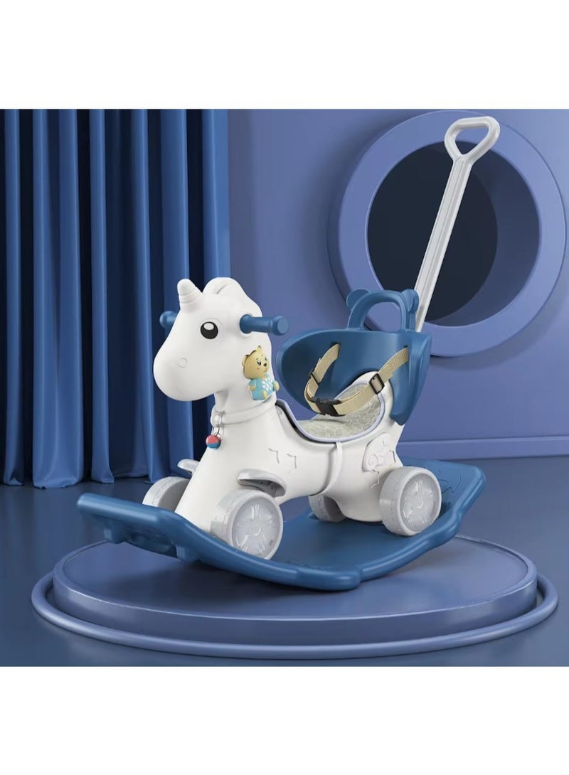 حصان هزاز ثلاثه في واحد للأطفال الصغار حصان هزاز , لعبة هزاز مع لوح توازن قابل للفصل ومسند للقدمين - Image 1