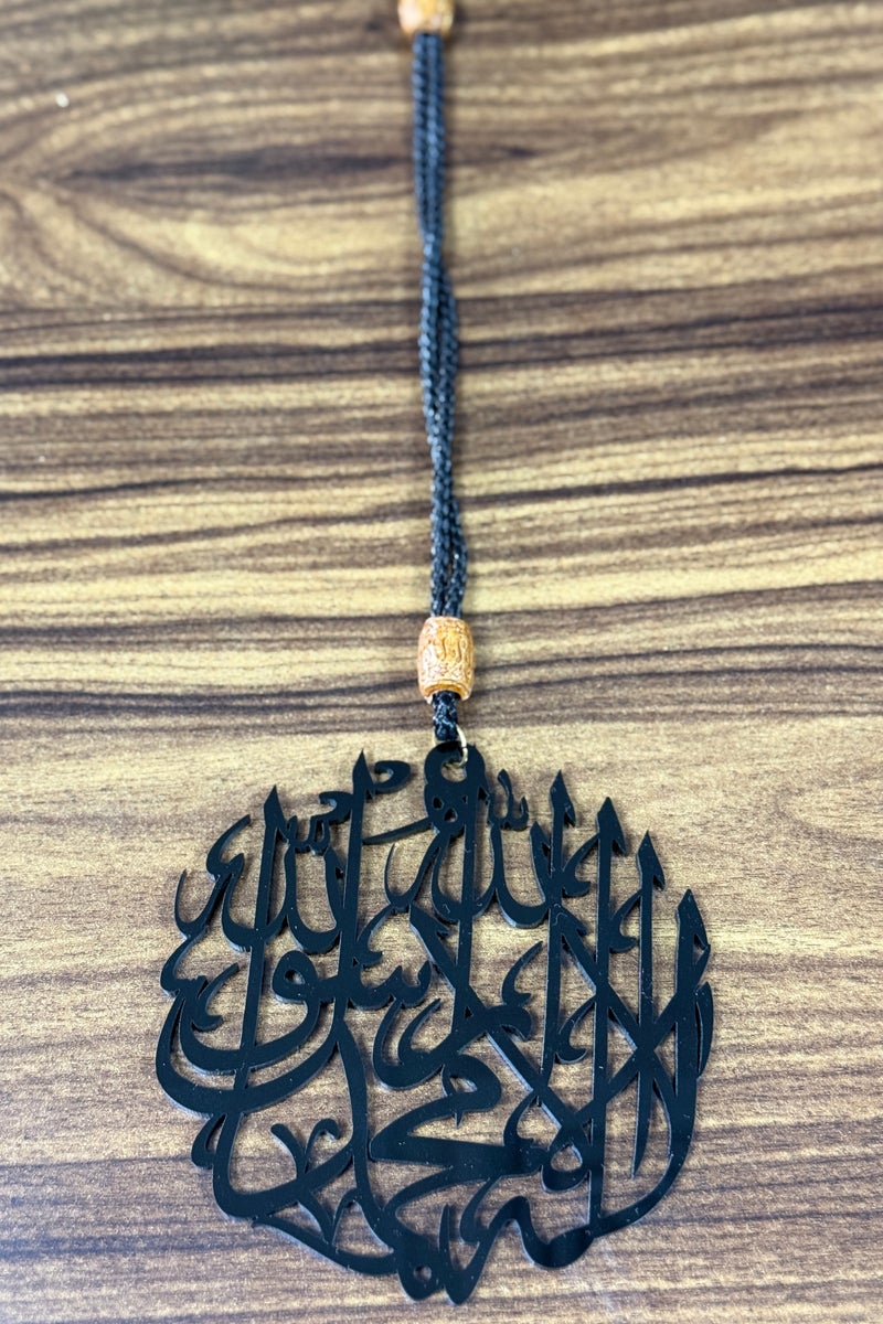 ARABIQO Islamic Car Hanger, Acrylic First Kalima Hanging Ornament for Rear View Mirror | Arabic Calligraphy Allah Decoration | Muslim Spiritual Gift for Men & Women  - Image 2