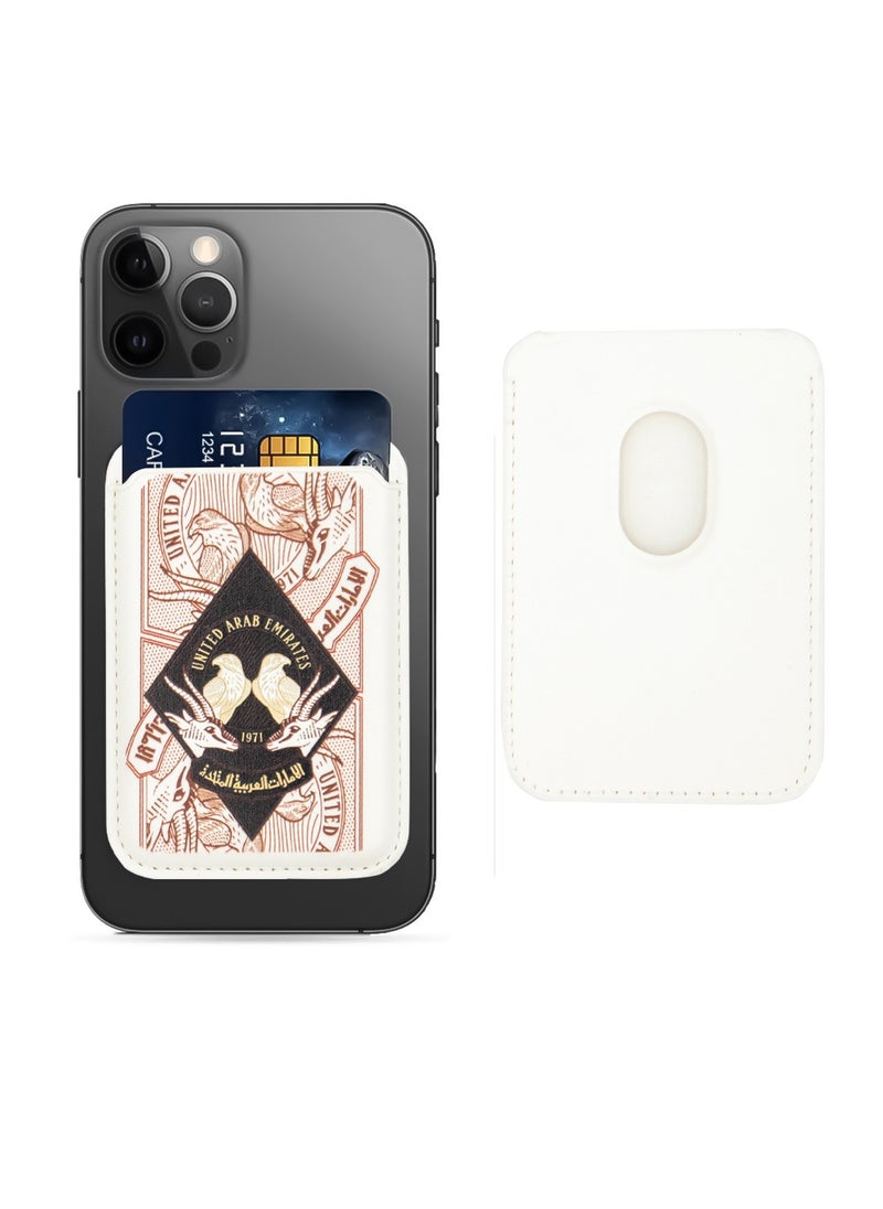 Generic MagSafe Card Holder (Falcon Magnetic Grip) with Built-in Power Magnet for iPhone 12/13/14/15 - White  - Image 1