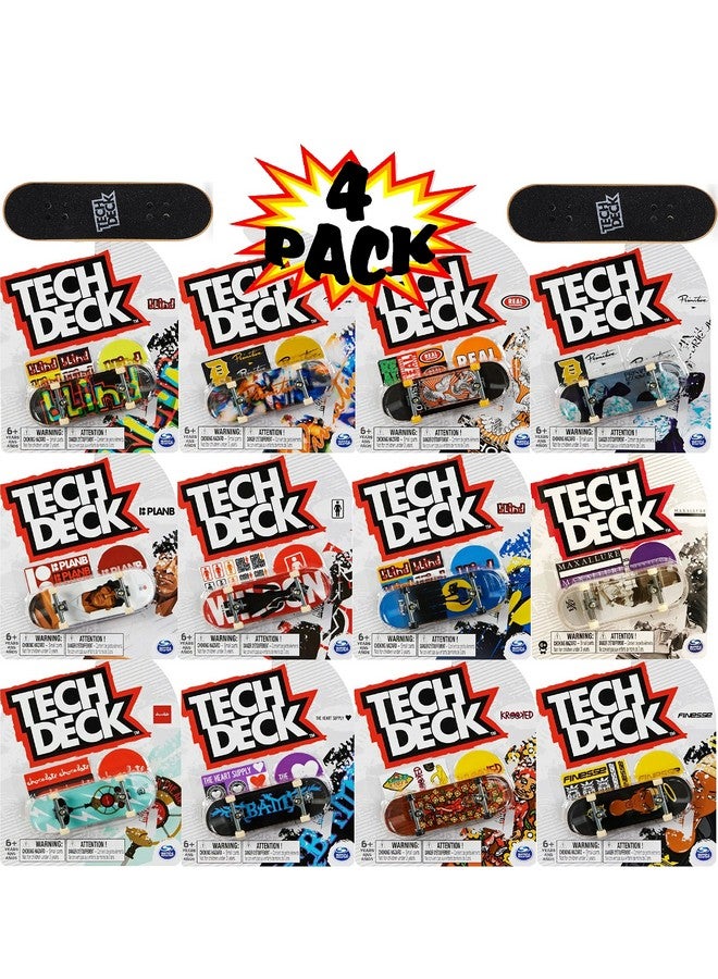 Tech Deck مجموعة لوحات أصابع Tech Deck 96 مم مع حقيبة تخزين Matty's Toy Stop - عبوة من 4 (أنماط متنوعة) - Image 3
