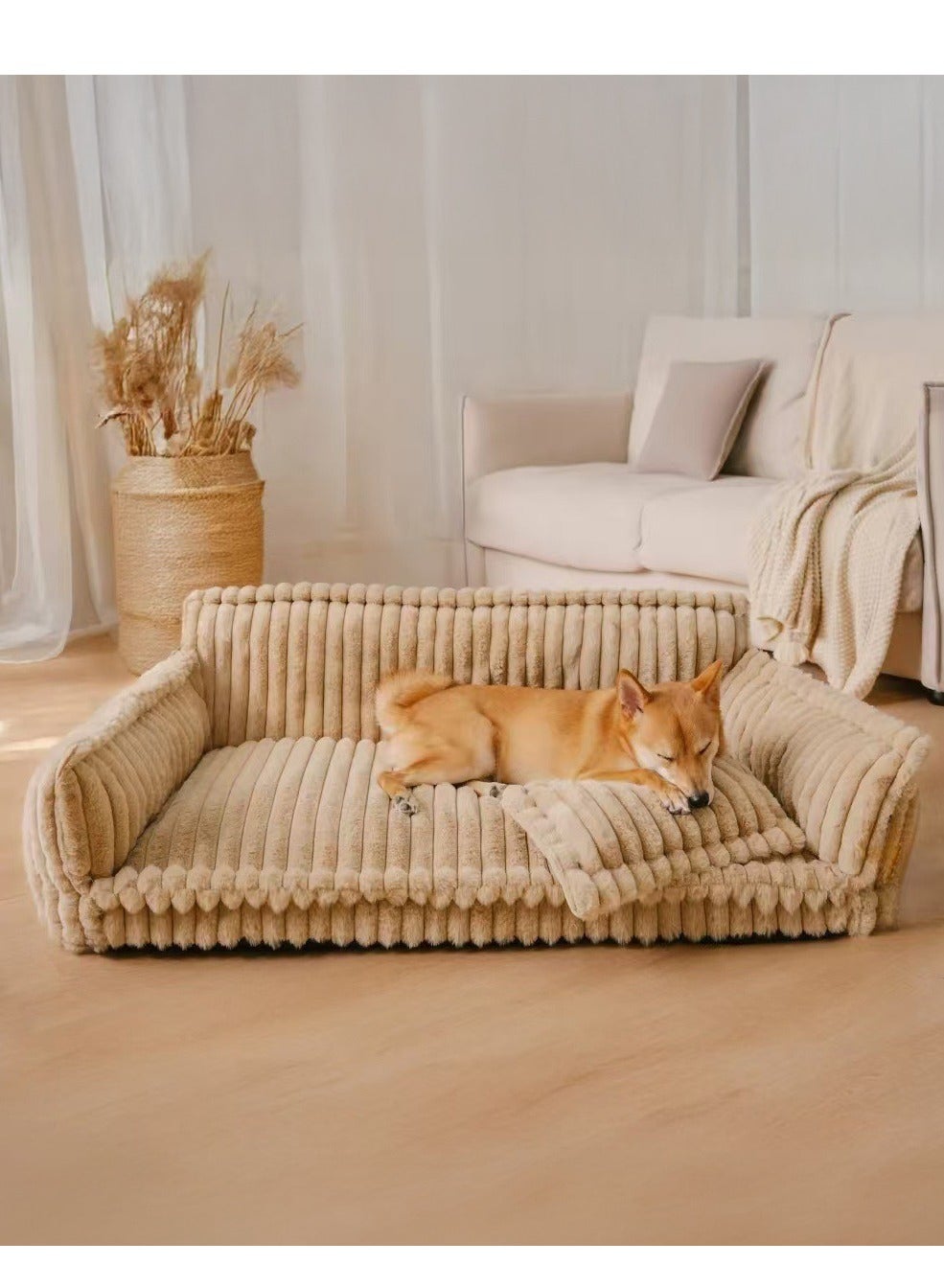 Large Calming Dog Bed, Orthopedic Dog Sofa, Orthopedic Pet Sofa, Foam Pet Couch Bed, Cat Dog Pet Pad, Fluffy Couch Mat with Removable Washable Cover for Medium and Large Dog, Cat