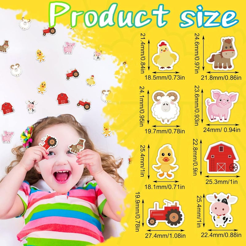 Sureio 500 Pack Farm Animal Foam Stickers Cute Farm Themed Classroom Self Adhesive DIY Animal Confetti Stickers for Kids Classroom Birthday Party Supplies Decor - Image 2