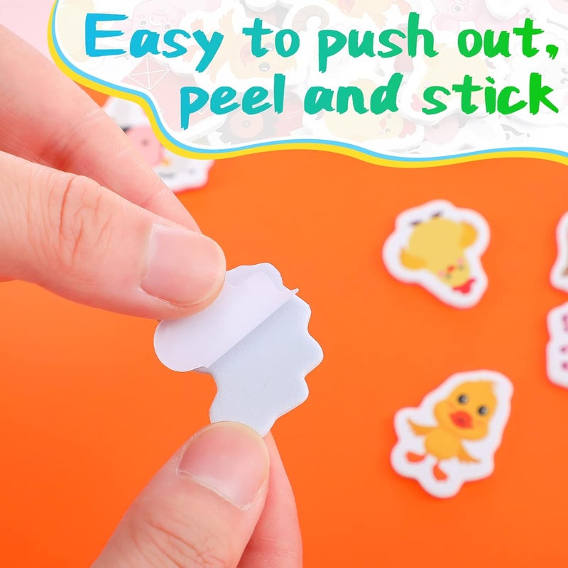Sureio 500 Pack Farm Animal Foam Stickers Cute Farm Themed Classroom Self Adhesive DIY Animal Confetti Stickers for Kids Classroom Birthday Party Supplies Decor - Image 3