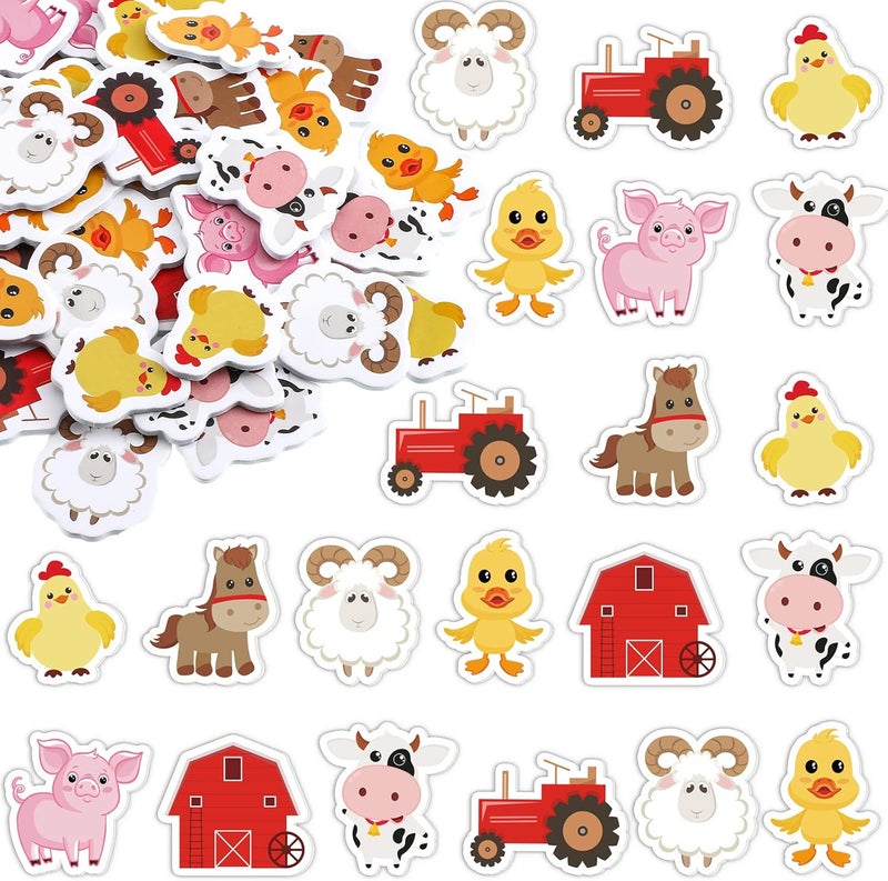 Sureio 500 Pack Farm Animal Foam Stickers Cute Farm Themed Classroom Self Adhesive DIY Animal Confetti Stickers for Kids Classroom Birthday Party Supplies Decor - Image 1