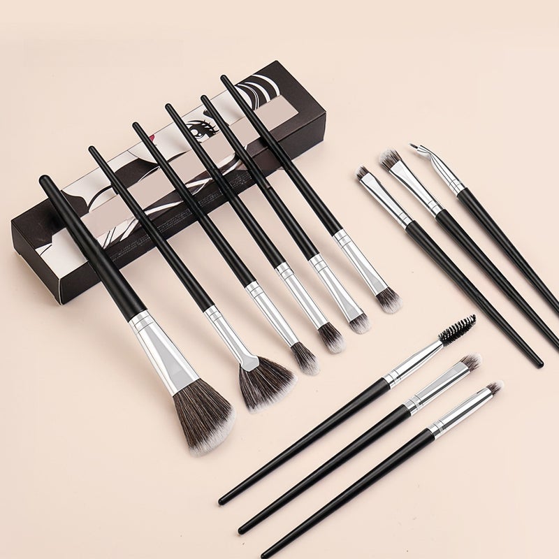 Set of 12 PCS Makeup Brush Kit for Foundation Liquid Cream Blending Powder Eyeshadow Blush Cosmetics Concealer Brushes with Soft & Dense Bristles - Image 1