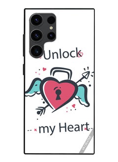 Protective Case Cover For Samsung Galaxy S23 Ultra 5G Unlock My Heart Design Multicolour