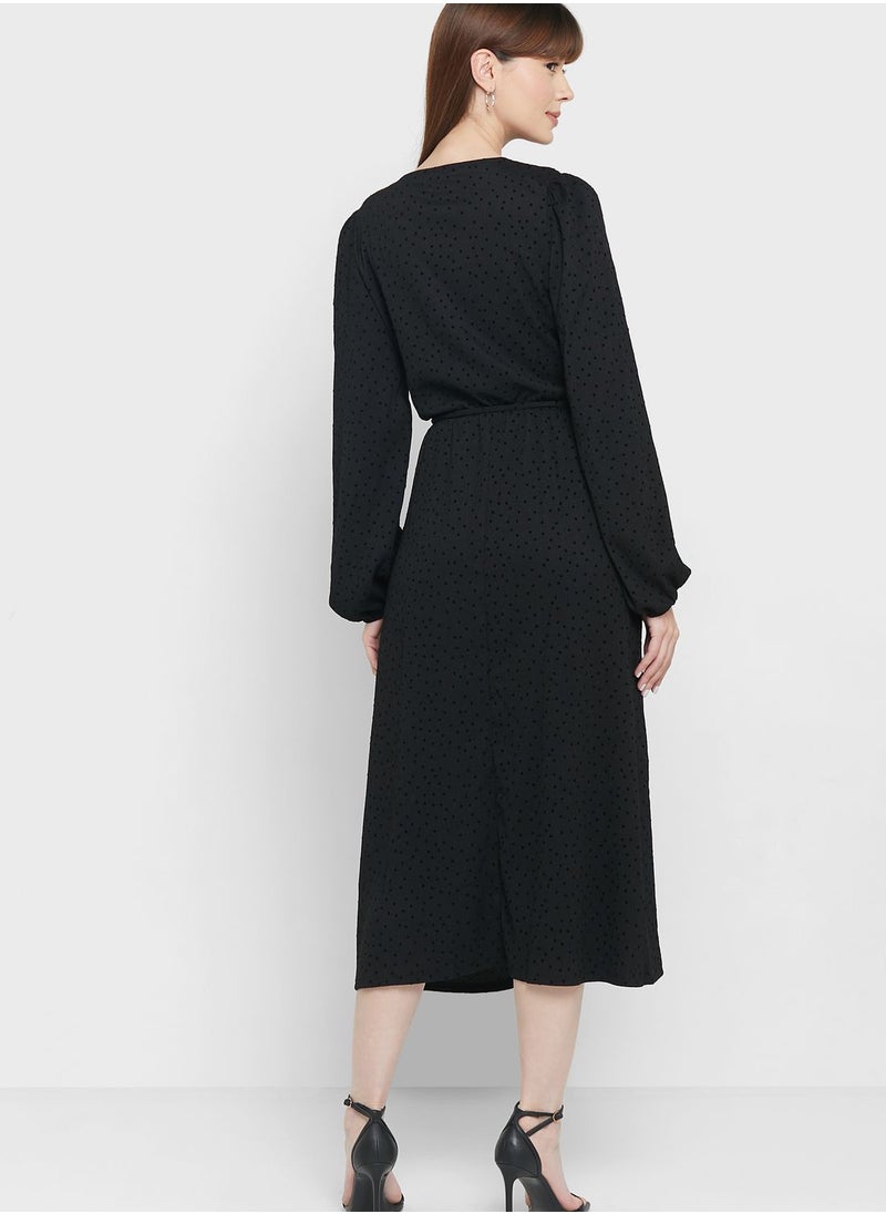 ONLY - Puff Sleeve Button Detail Dress - Image 1