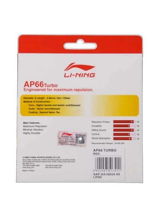 Li-Ning Ap-66 Turbo Badminton String - Red  - Image 2