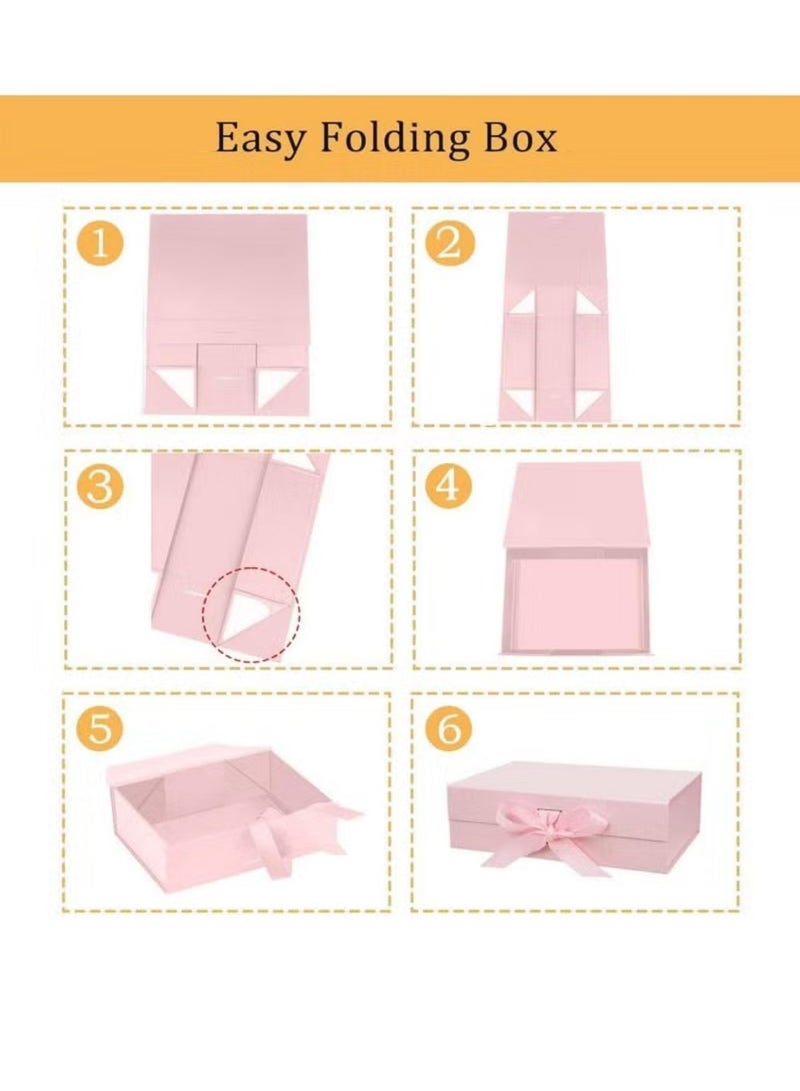 Luxury Magnetic Gift Box, Pink Large Gift Box with Ribbon,Folding Gift Boxes for Presents With Lid, Suitable for Festival, Birthday, Anniversary, etc - Image 3