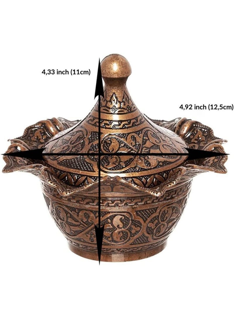 Chic Ottoman-Style Copper Sugar Pot with Lid, Stylish Design, Made in Turkey  - Image 3