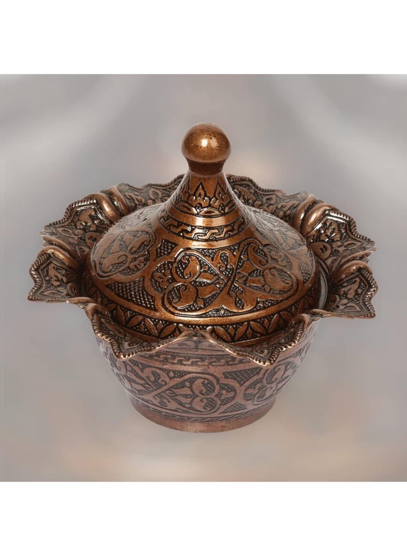 Chic Ottoman-Style Copper Sugar Pot with Lid, Stylish Design, Made in Turkey  - Image 2