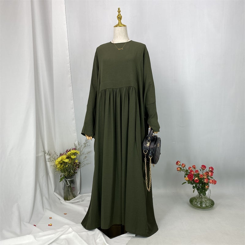 monica fashion Elegant Batwing Sleeve Dress with Inner Waistband - Fashionable Muslim Kaftan - Image 4