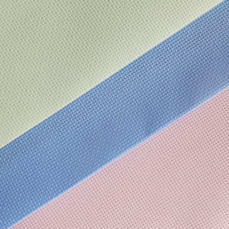 KCS 3 pc of 12" x 18" 14CT Counted Cotton Aida Cloth Cross Stitch Fabric (Light Blue+Pink+Light Green) - Image 3