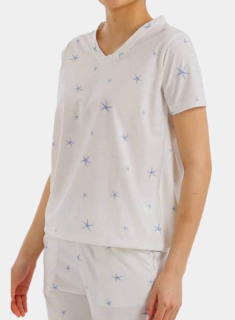 Carina Star Print Cotton Pajama Set - Image 5