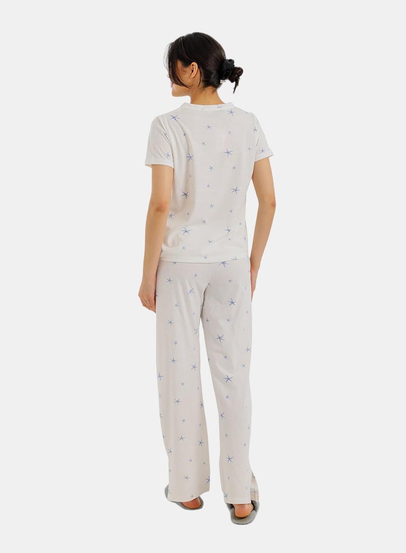 Carina Star Print Cotton Pajama Set - Image 4