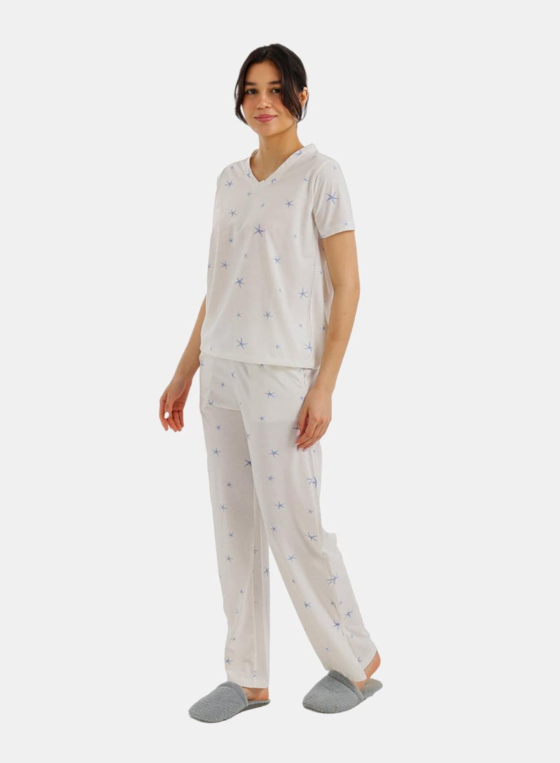 Carina Star Print Cotton Pajama Set - Image 3