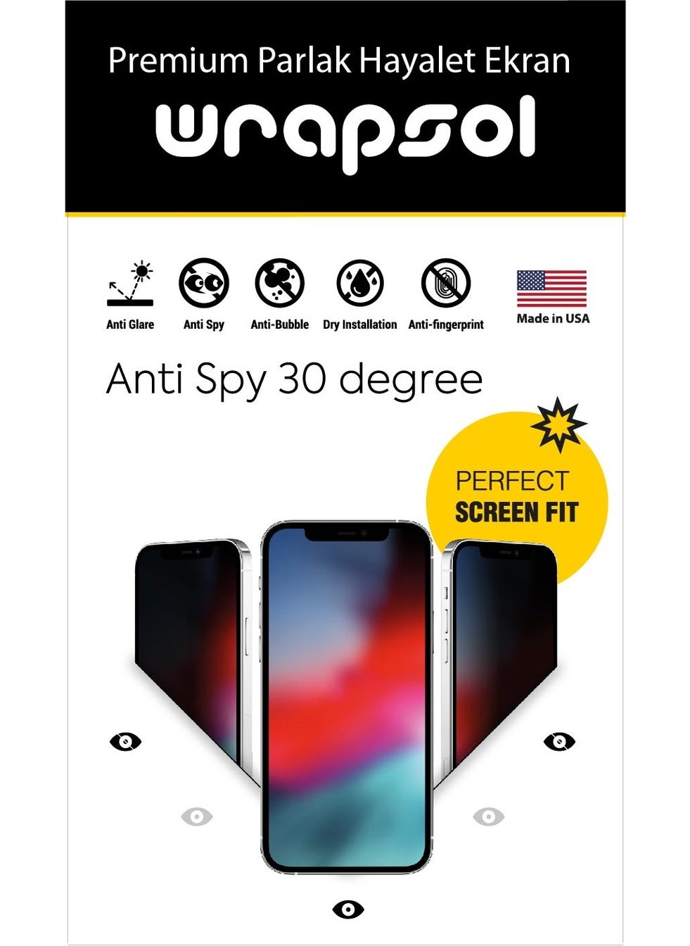 Wrapsol - Samsung Galaxy F34 5g Glossy Ghost Privacy Screen Protector Film - Image 1