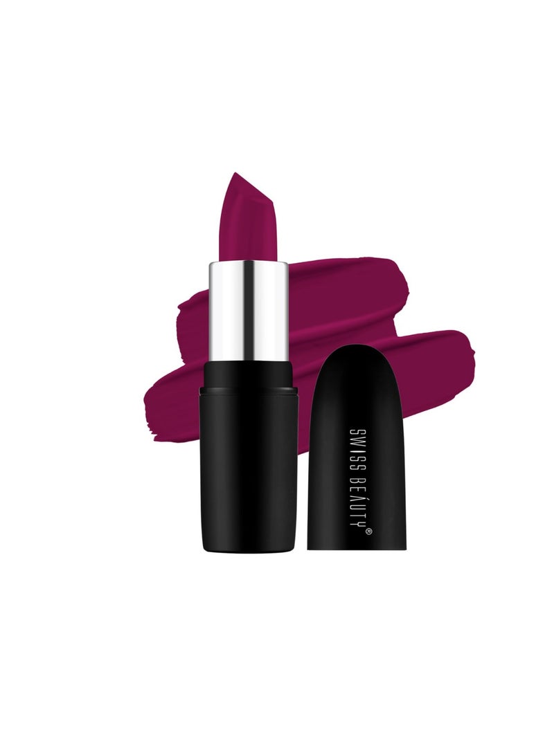 Swiss Beauty  Matte Creamy Lipstick Non drying  Highly pigmented Lipstick Shade  Berry  3.8gm - Image 1