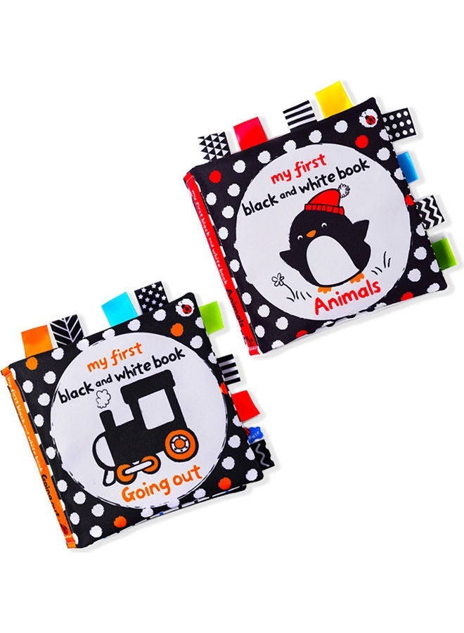 NIBEMINENT 2-Piece Baby Cloth Early Education Soft Book Set 15 x 15cm - Image 1
