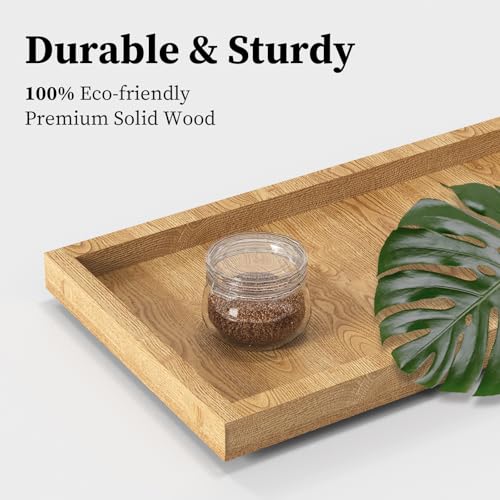 LEMIKKLE Coffee Station Organizer for Counter,Condiment Storage Caddy for Kitchen,2 Tier Wooden Shelf for Coffee Bar Accessories,Coffee Bar Organizer for Kitchen, Home, Office-Brown - Image 3