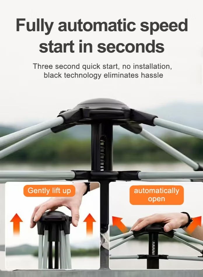 BlueFire Pop-Up Family Camping Tent 3-4 Person ⛺ | Waterproof & Windproof Instant Setup Tent with Dual Doors, Floor-to-Ceiling Mesh Windows & Dome Vent | Detachable Top Sun Shelter | 360° Airflow Design for Outdoor Travel, Beach, Hiking, and Adventure | Large Portable Tent with Carry Bag – Easy Fold & Quick Storage - Image 4