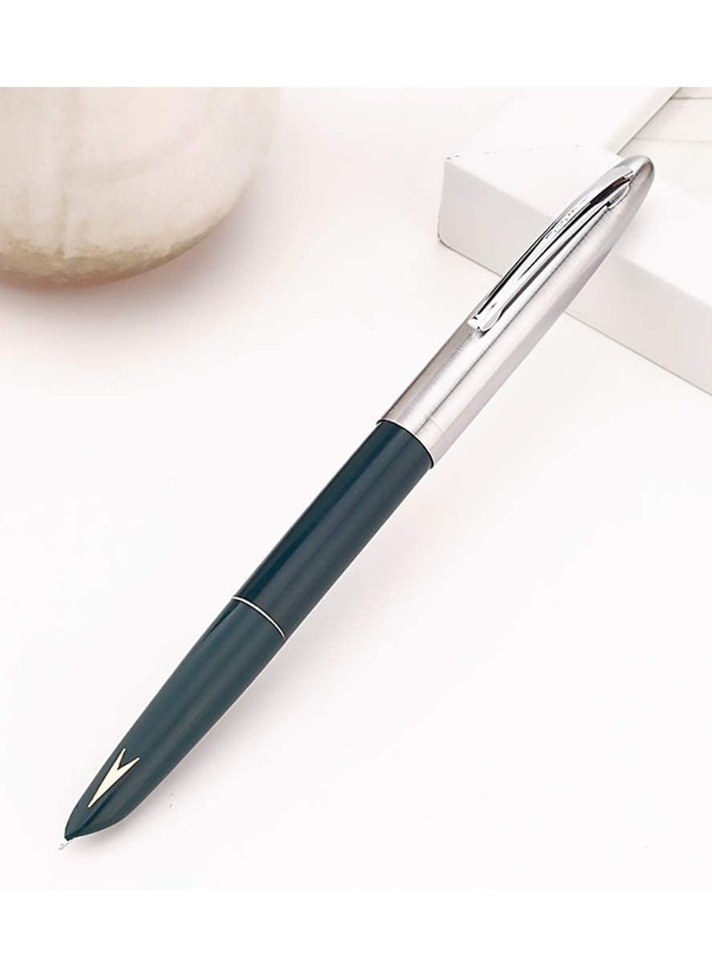 Success Stationery Success Stationery Hero Pen Original Fountain Ink Pen Smooth Iridium Tip Nib Refillable Gold Arrow Pattern Model 329 Silver Trim Cap Black Green Maroon - Pack of 3  - Image 5