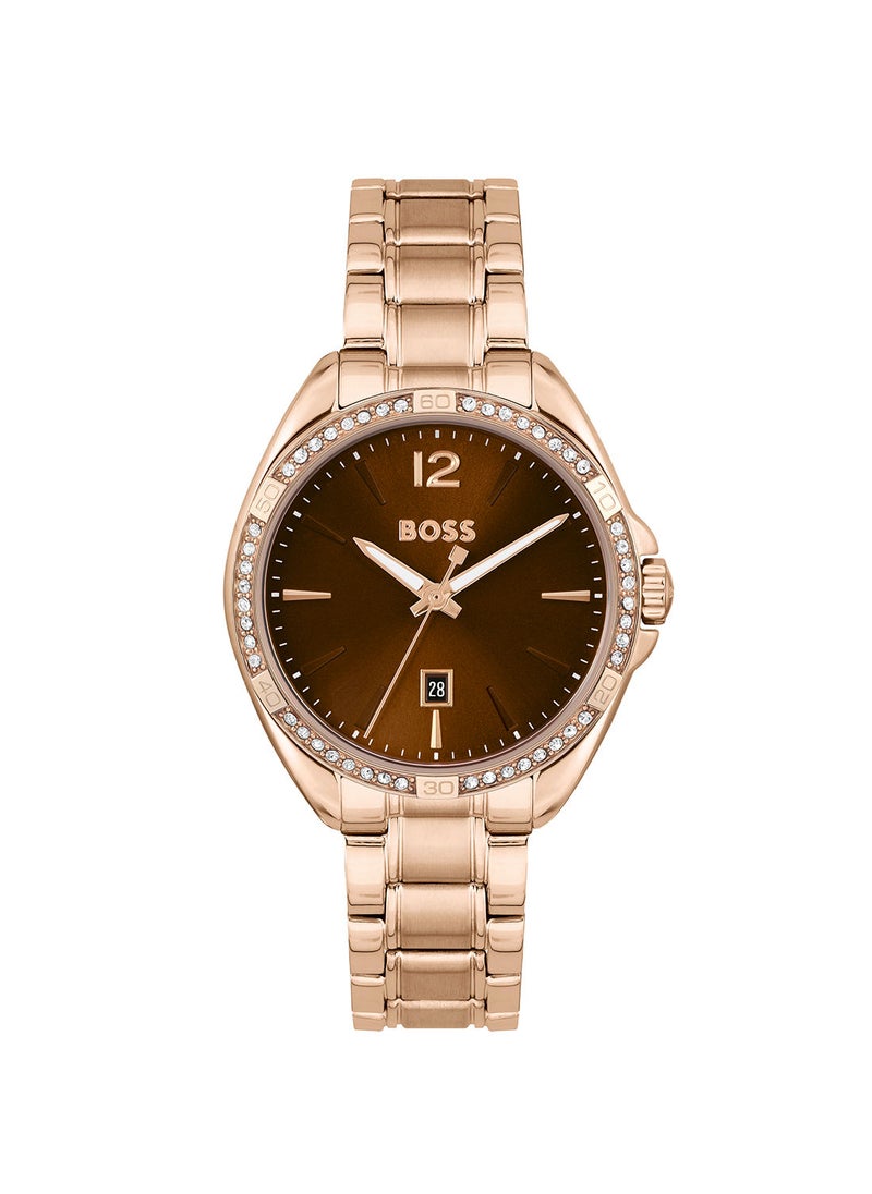 HUGO BOSS Women's Felina Brown Dial Watch - 1502621  - Image 1
