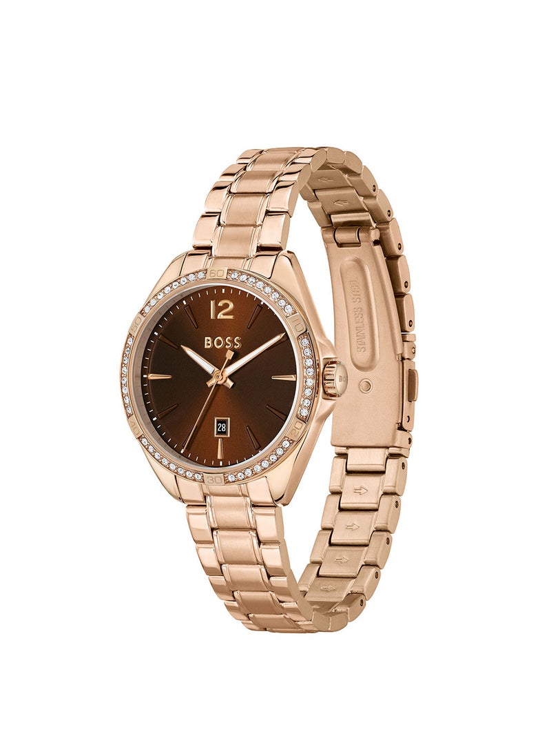 HUGO BOSS Women's Felina Brown Dial Watch - 1502621  - Image 3