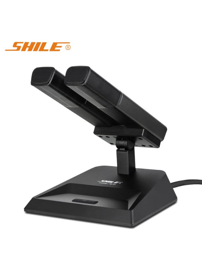 Shile 48v Phantom Power Square Tube Conference Wired Microphone Full Metal Desktop Large Diaphragm Short Rod Long Distance Dual Rod Microphone Ye-01 - Image 1