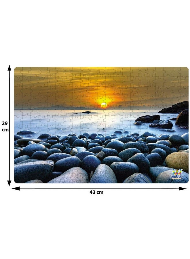 Webby Webby Kids Beautiful Sunrise at Rock Beach Wooden Jigsaw Puzzle, 252 Pieces, Multicolor - Image 5